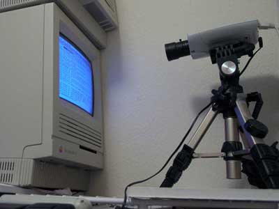 Zippy on shelf with web camera